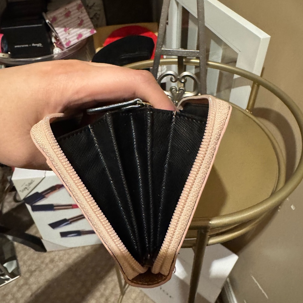 Kate Spade Mavis Street Neda Zip Around Glitter Wallet Rose Gold - Picture 10 of 11